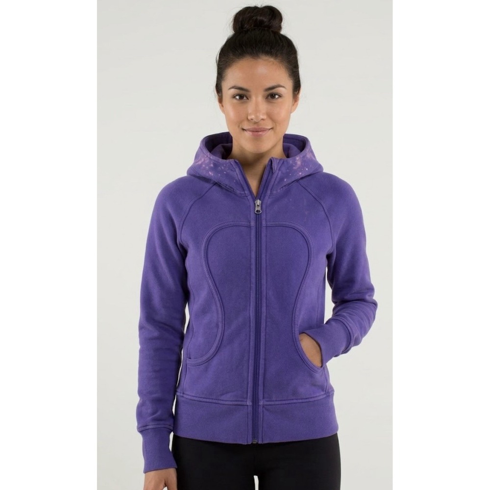 Lululemon Scuba Full Zip Hoodie Jacket Purple Size 2 XS Distressed Vintage Fade